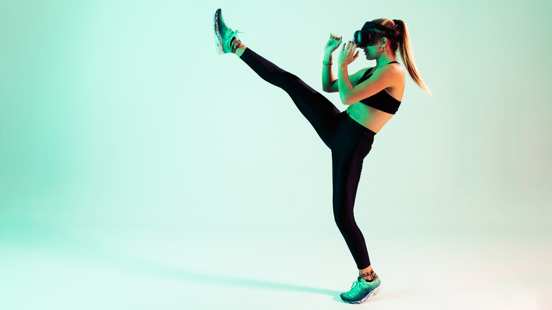 Serene landscape view within a VR meditation app